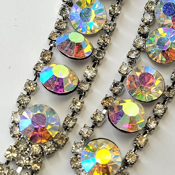 Crystal Chandelier Earrings With Aurora crystals bridal earrings - Picture 3 of 8